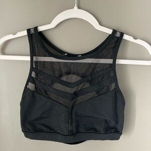 Forever 21 Black High-Neck Mesh Crop Bralette